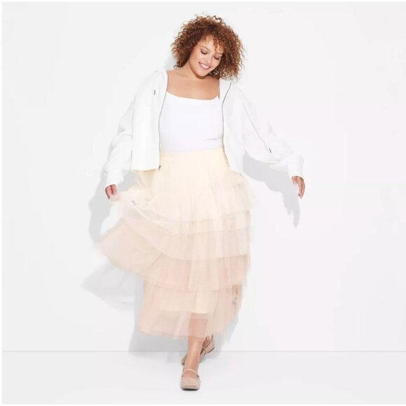 Wicked A Collection From Paul Tazewell glinda Layered Tulle blush Maxi Skirt XS - Picture 3 of 8